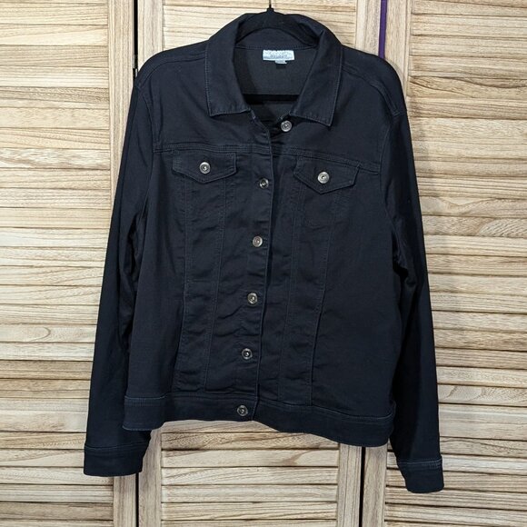 Dress Barn Black Denim Jacket Size 2X - Picture 1 of 11